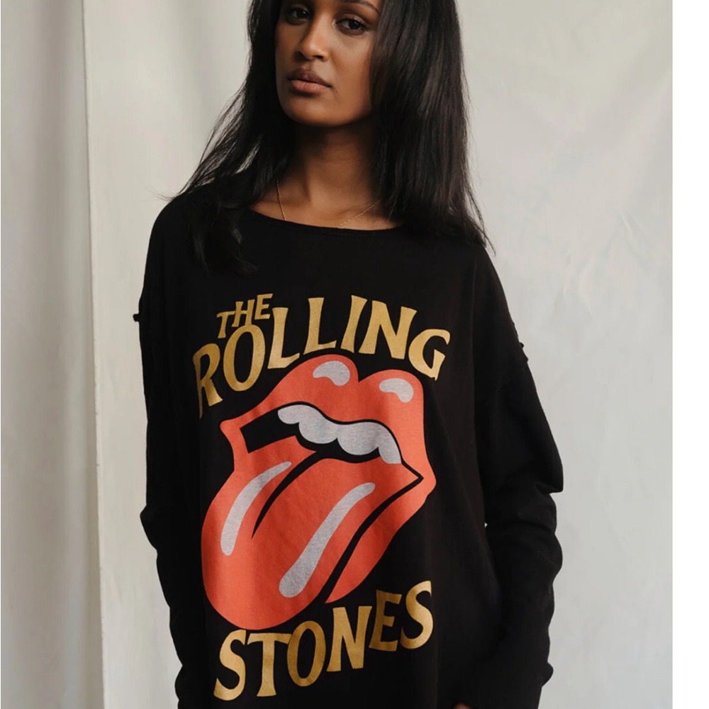 NWT People of Leisure Rolling Stones Black Graphic Women's size XS sexy!